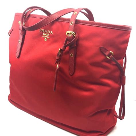 prada tessuto red nylon bag